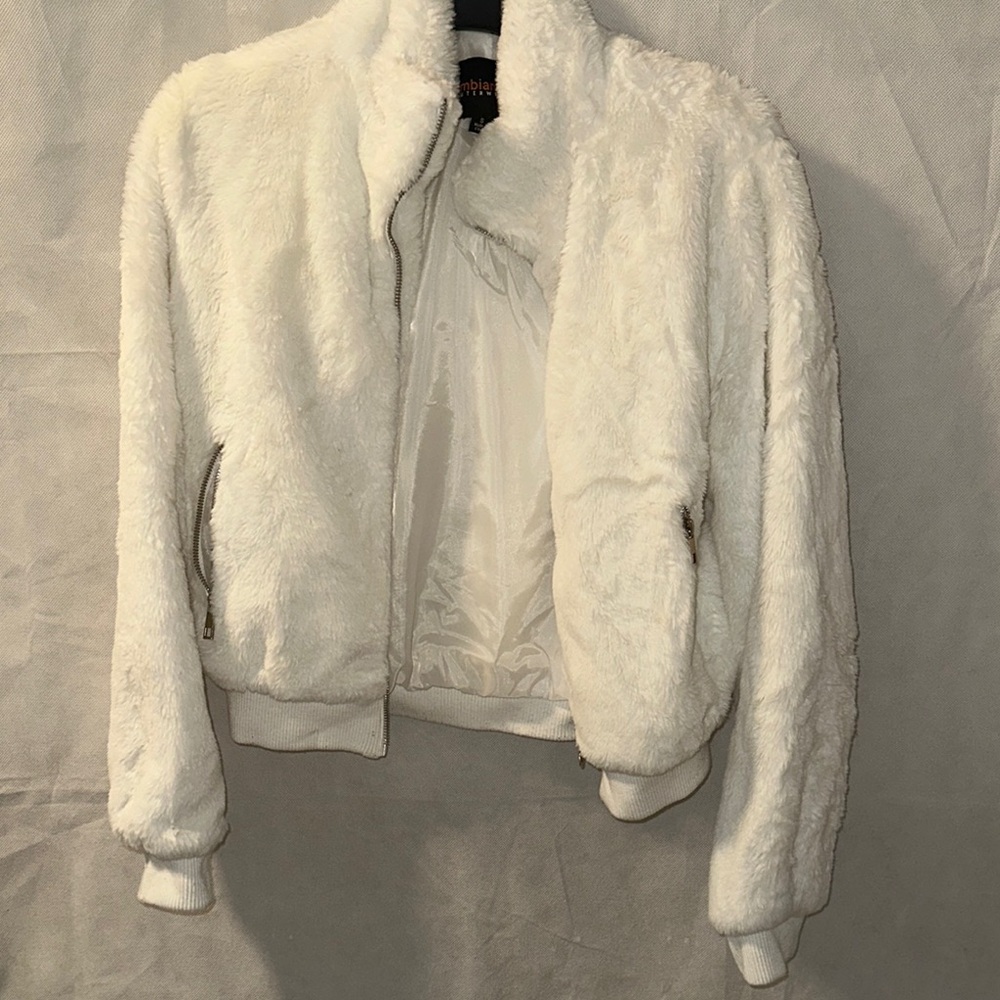 Women's White Faux Fur Jacket